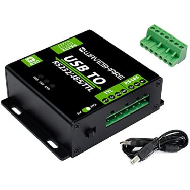 Imagem de Adaptador isolado conversor USB industrial para RS232/485/TTL (UART) com interior FT232RL original e isolamento de energia ADI isolamento magnético TVS circuito de proteção de diodos gabinete de liga de alumínio