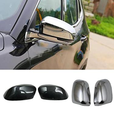 Imagem de Xodouhi Moldura de espelho retrovisor lateral para Jeep Compass 2017 2018 2019 2020 2021 (fibra de carbono)