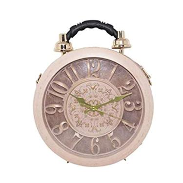 Imagem de Real Working Clock bolsa de ombro feminina vintage clutch estilo Steampunk, rosa, 28cm x 11cm x 28cm