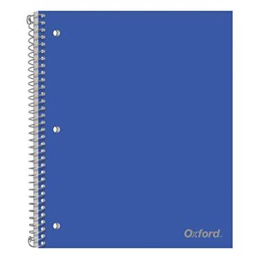 Imagem de Oxford Caderno de poliéster para 1 matéria, 21,5 x 28 cm, perfurador de 3 furos, regra universitária, 100 folhas por diário, bolso de armazenamento de poliéster durável, as cores podem variar (10590)