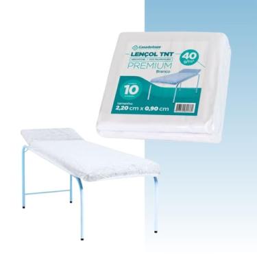 Imagem de Lençol Descartável Elastico 2,20x1,10 Maca Hospitalar Tnt 40 Gr 10 Unidades