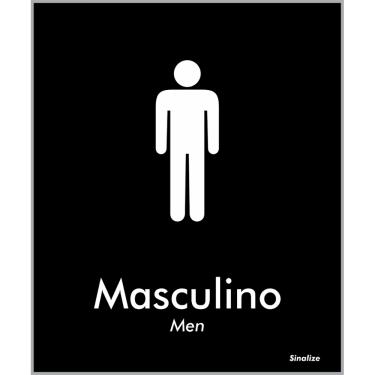 Imagem de Placa De Poliestireno Toilette Masculino 15x18cm Black