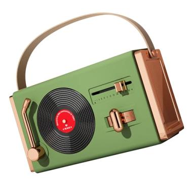 Imagem de TOPINCN Alto-falante vintage, cartões de plugue duráveis de de som, fácil de usar, portátil para sala de estar (verde)