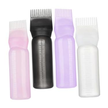 Imagem de Ipetboom 4 Pcs frasco de shampoo para salão de cabeleireiro frascos de óleo para coloração de cabelo pincel aplicador de tintura de cabelo profissional pintar garrafas tintura para cabelo