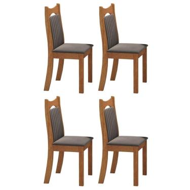 Imagem de Kit com 4 Cadeiras para Sala de Jantar Mdp/mdf Dalas Grafite