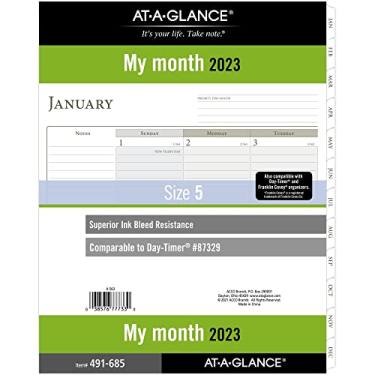 Imagem de Refil mensal de agenda 2023 da AT-A-GLANCE, 87329 Day-Timer, tamanho 5, tamanho fólio, folha solta (491-685)