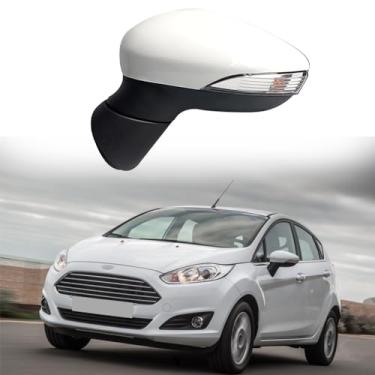 Imagem de Substituição do espelho lateral do motorista adequado para Ford Fiesta 2009-2017 para Ford MK7 MK8 2008-2012 acessórios de carro aquecimento de montagem de espelho retrovisor, luz de direção, dobrável