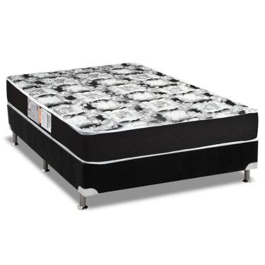 Imagem de  Cama Box Casal: Colchão Espuma D33 Luckspuma Supreme + Base CRC Suede Black(138x188)