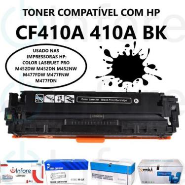 Imagem de Toner 410a Cf410a Cf410 Black Compatível M452DW M452DN M477FDW M452NW 
