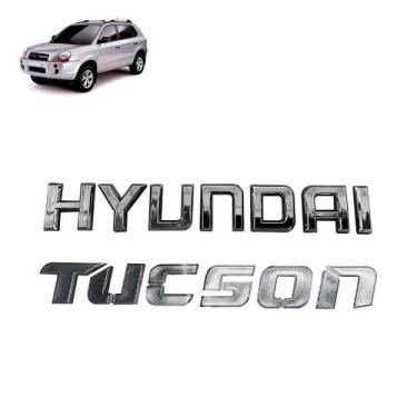 Imagem de Kit Emblema Letreiro Hyu Tucson 2006 À 2024 Cromado Traseiro - Fegara