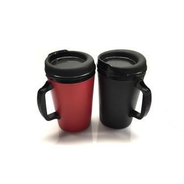 Imagem de GAMA Electronics Caneca de viagem Thermoserv clássica para posto de gasolina de 1000 ml (preto/vermelho, pacote com 2)