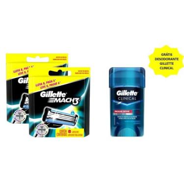 Imagem de Kit com 2 cargas Gillette Mach3 Leve 8 pague 6 Grátis Desodorante Gill