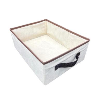 Imagem de Caixa organizadora de Tecido OrganiBox   c/ Alça de 28x15x38cm, MARROM