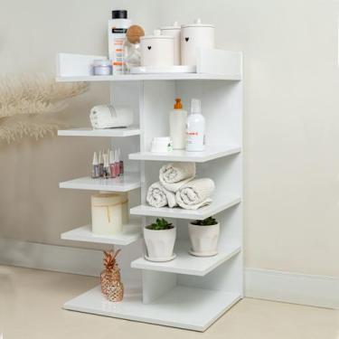 Imagem de Mesa Organizador Salão Manicure Apoio Bancada Madeira Branca - Móveis 