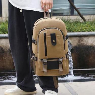 Imagem de Kit 2 Mochila de Lona Unissex Casual QL096 - Kingleen, Marrom claro