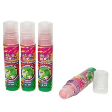 Imagem de Tinta Facial Corporal Roll On Rosa Baby Maquiagem - 06ml - Dalegria