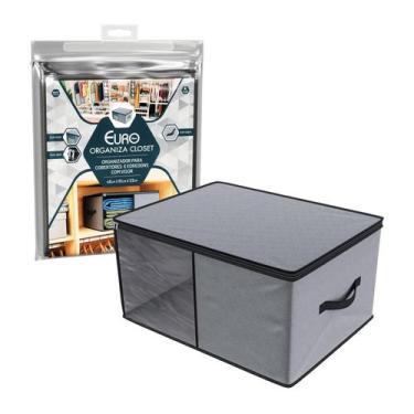 Imagem de Organizador para cobertor e edredom com visor, cinza, ORG0785, Euro Ho
