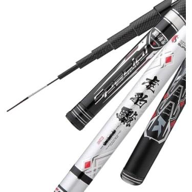 Imagem de Vara de pesca Vara de pesca super dura e poderosa Vara de pesca telescópica de fibra de carbono Pesca de carpa de água doce-4.8M-19 Dureza Vara de pesca telescópica, Dureza 5.4M-19