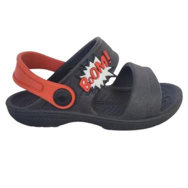 Imagem de Sandália Papete Masculino Chinelo Preto Infantil Babuche Boom Verão Me