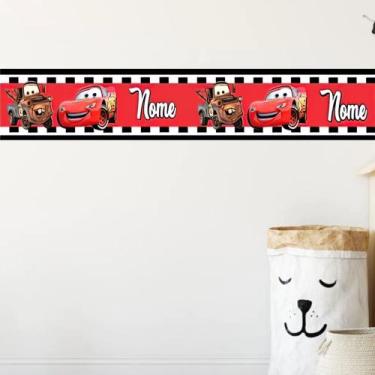 Imagem de Faixa Adesiva Infantil Papel de Parede Bebê Para Quarto Menino Carros 