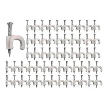 Imagem de Fixa Fio Miguelão Fixador De Cabo Coaxial Rg59 Branco 100und - FOX TOO