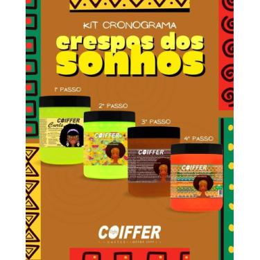 Imagem de kit cronograma capilar crespos dos sonhos coiffer 4 mascaras de 500g