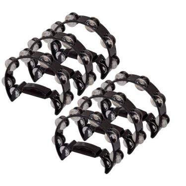 Imagem de Kit 6 Pandeiro Meia Lua Pro Fire Spanking Preto