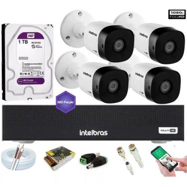 Imagem de Kit Intelbras 4 Cam 1220b G4 Full Hd 1080p 4 Mhdx 3004-C Fullhd 1080p 