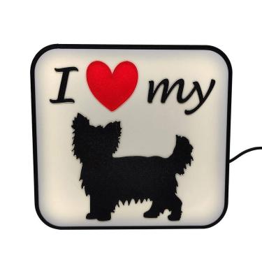 Imagem de Luminária Yorkshire Pet Cachorro Led Abajur Mesa 3D Fonte