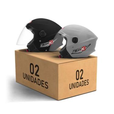 Imagem de Kit 2 Capacetes New Liberty 3 Abertos Pro Tork Moto Masculino Feminino