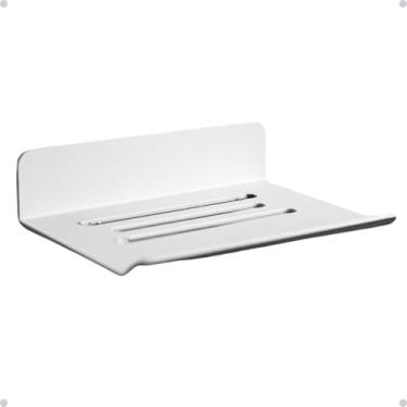 Imagem de Saboneteira De Parede Suporte Porta Sabonete Fita Dupla Face Aço Resistente Preto Branco (Branco)