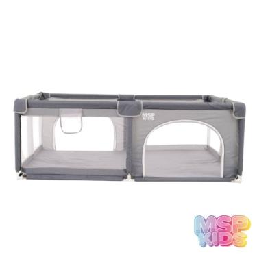 Imagem de Cercadinho Portátil para Bebê, Cinza, com Rede de Ventilação (CINZA)