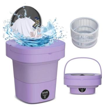 Imagem de Mini Máquina De Lavar Roupa Secar Balde Dobrável Portátil 8L - X-CELL,