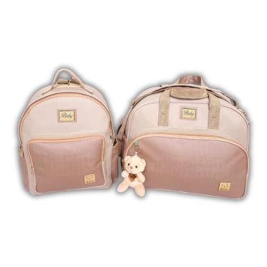 Imagem de Kit Bolsa Grande Maternidade Personalizada Bebe Mochila Trocador Linha