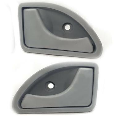 Imagem de Yitoking 2 peças de substituição dianteira esquerda e direita cinza lado do passageiro maçaneta da porta cinza OE 8200247802 serve para Renault Kangoo/Twingo