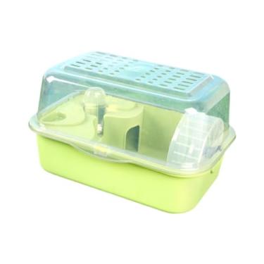 Imagem de Generic Gaiola de hamster grande, habitat de hamster, transparente, portátil com capa de pequeno animal de casa de top house para camundongos hedgehog de, Verde