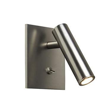 Imagem de Luminária de parede embutida ajustável, arandela LED com fio e interruptor, luz de leitura quadrada para montagem em parede, lâmpadas de leitura focadas para cama, luzes de cabeceira para qu