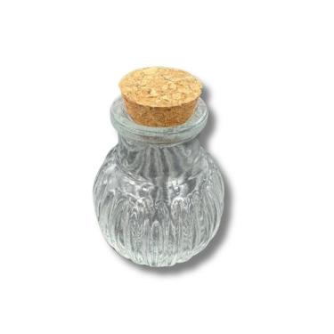 Imagem de Garrafinha Vidro Riscado Com Rolha Decoração Solitário 50 ML - INSPIRA