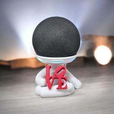 Imagem de Suporte Alexa Echo Dot 3, Dot 4 ou Dot 5. Escultura Robert Love e outros. Presente, decoração, stand de mesa