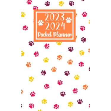 Imagem de 2023 2024 pocket planner For Purse Dog Paws Lovers: 2 year Pocket Calendar January 2023 to December 2024 | 24 Months Monthly Planner & Organizer For ... with Federal Holidays | Cute Dog Paws Pattern