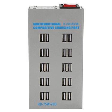 Imagem de MUNEFE Hub USB alimentado, cubo de divisor USB, 20 port hub USB Splitter Charging Port Power Adapter para telefones celulares, tablets, MP3 Players, PDAs