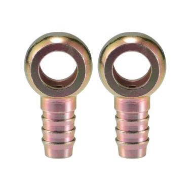 Imagem de A ABSOPRO Parafuso banjo universal 16 mm ID 16 mm OD parafuso banjo mangueira adaptador de encaixe de farpa substituição para motocicleta carro metal tom bronze (conjunto de 2)