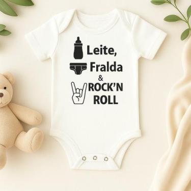 Imagem de Body Personalizado Bebê Rock N Roll - Baby da Moda, GG (9 a 12 Meses)