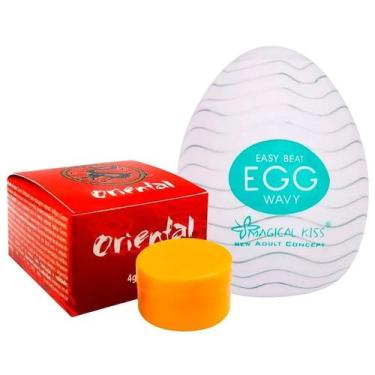 Imagem de Kit Egg Masturbador Masculino e Pomada Oriental Chinessa Massagem Corp