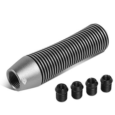 Imagem de NRG Innovations SK-700GM Botão de câmbio universal de alumínio com adaptadores de rosca, alavanca de cilindro curvo estilo dissipador de calor, bronze