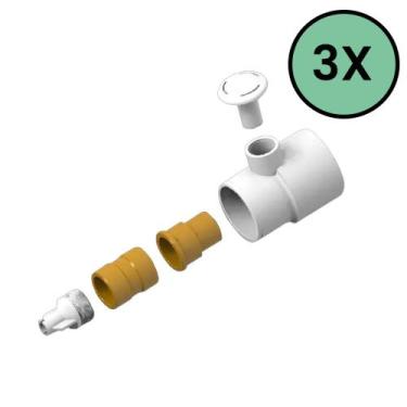 Imagem de Kit 3 Canhão + Válvula Hidromassagem Piscina 50mm - Brustec
