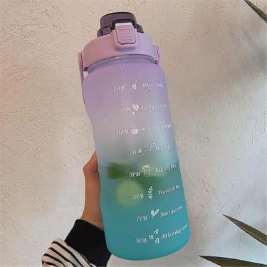 Imagem de Kit Garrafa De Água 2L e 700Ml com marcador ADESIVOS 3D e Canudo - Ple