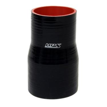 Imagem de HPS HTSR-275-300-L4-BLK Mangueira de acoplador redutor reforçado de silicone de alta temperatura de 4 camadas, pressão máxima de 50 PSI, comprimento de 10 cm, ID de 7,6 cm, preto