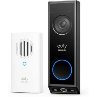 Imagem de eufy Security Câmera de campainha de vídeo E340 (alimentada por bateria) com carrilhão, câmeras duplas com proteção de entrega, 2K Full HD e visão noturna colorida, compatível com HomeBase S380, sem
