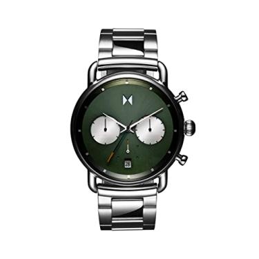 Imagem de MVMT Relógio analógico Blacktop II - cronógrafo vintage - resistente à água 5 ATM/50 metros - relógio masculino minimalista premium - aço inoxidável - 42 mm e 47 mm, Hornet Green, 47 MM, Blacktop II